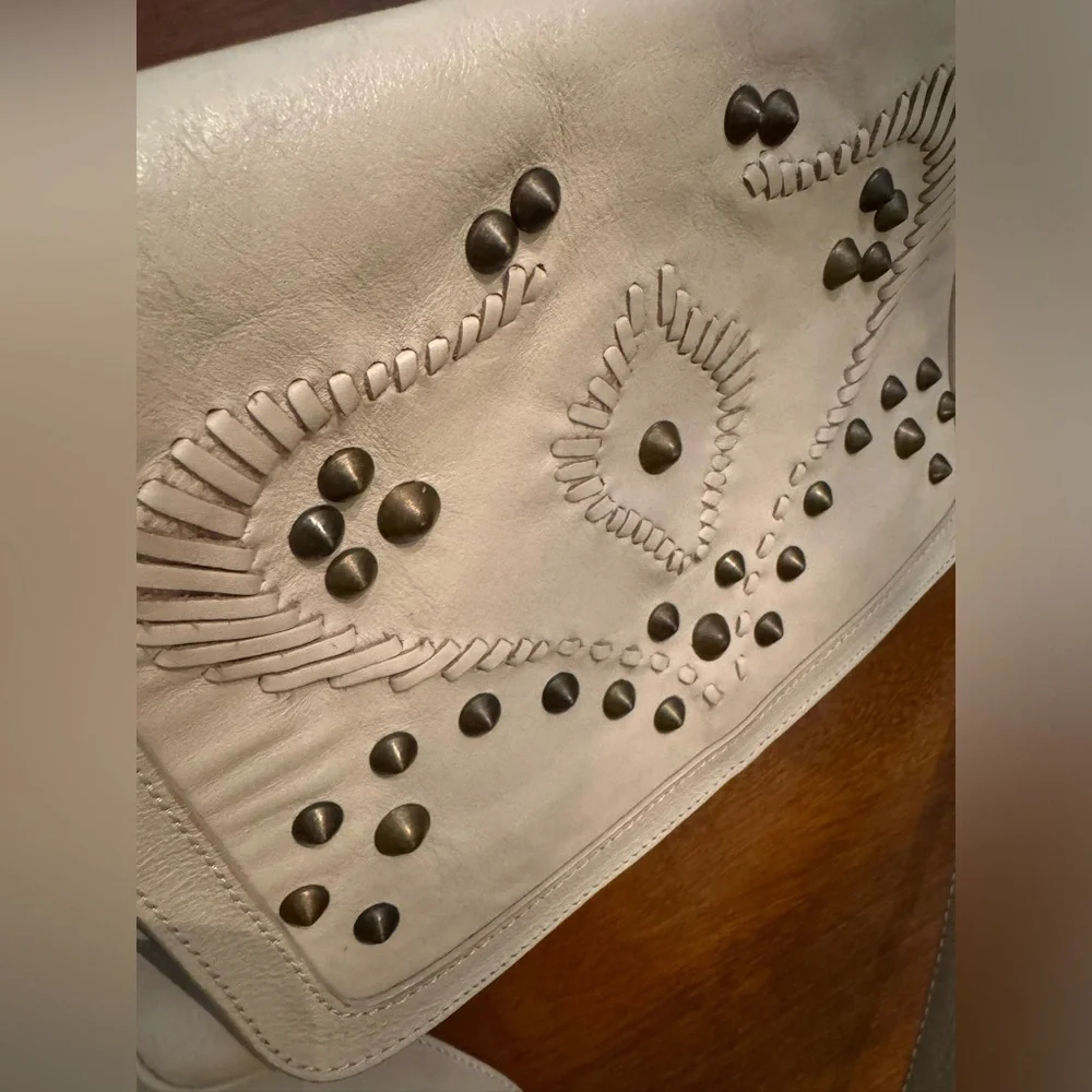 The "Anything you want it to be" Bixi Awotan Bag bone studded leather crossbody - Picture 7 of 16